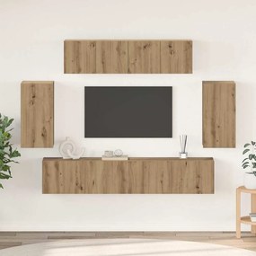 Conjunto de móvel de TV 6 pcs carvalho artisiano