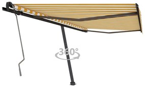 Toldo retrátil manual independente 400x350 cm amarelo e branco
