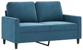 4 pcs conjunto de sofás veludo azul