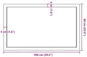 Prateleira de parede 100x60x6cm carvalho tratado castanho-claro