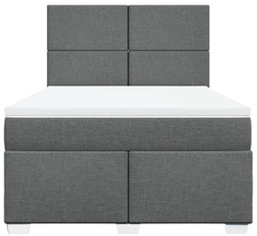 Cama com molas/colchão 160x200 cm tecido cinzento-escuro