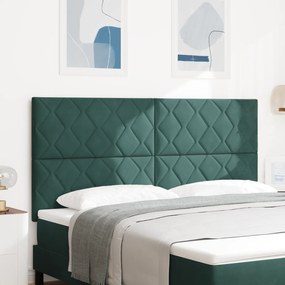 Cabeceira Design de Blocos de Diamante Verde Escura 180 cm Veludo
