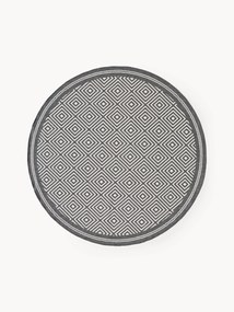 Tapete redondo reversível para interior e exterior com padrão de losangos Reddy