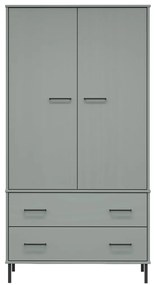 Roupeiro c/ pernas metal 90x55x172,5 cm madeira OSLO cinzento