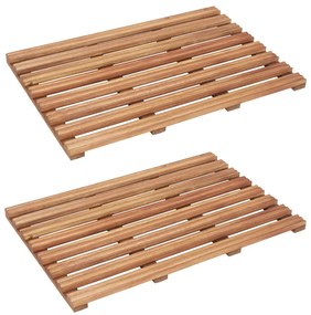 Estrado p/ casa de banho 2 pcs madeira de acácia maciça 56x37cm