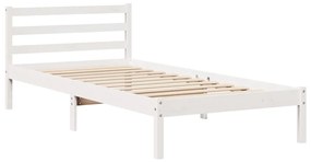 Estrutura de cama c/ cabeceira sem colchão 90x200 cm branco