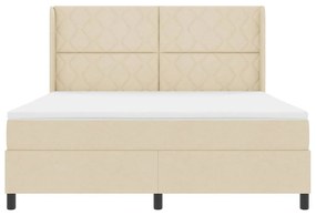 Cama Box com Colchão e LED Creme 180x200 cm Tecido