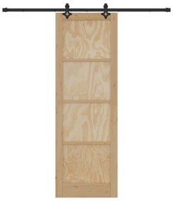 Porta Deslizante com Conjunto de Hardware 'ORKDAL'Madeira Maciça de Pi