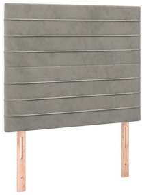 Estrutura de cama sem colchão 120x200 cm veludo cinzento-claro
