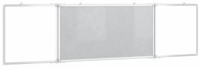 Quadro branco magnético dobrável 160x40x1,7 cm alumínio
