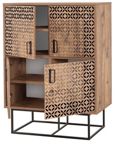 Armário Multiuso Quantum – Pinheiro Atlântico Preto – 93x115x36 cm