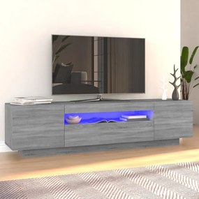 vidaXL Móvel de TV com luzes LED 160x35x40 cm sonoma cinzento