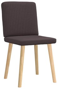 Cadeiras de jantar 2 pcs tecido castanho-escuro