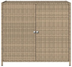 Armário de arrumação p/ jardim 83x45x76 cm vime PE bege