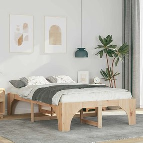 vidaXL Estrutura de cama de chão Castanho 140 x 190 cm