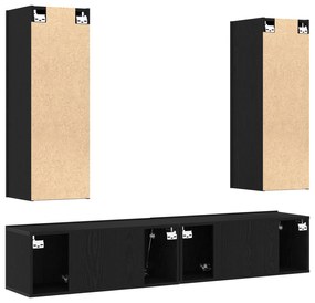 Conjunto de Estante de TV vidaXL com 4 Peças Montadas na Parede em Mad