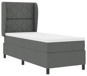 Cama Box com Colchão Cinza Escuro, 80x200 cm, Tecido