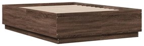 Estrutura de cama 135x190cm derivados madeira carvalho castanho
