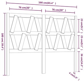 Cabeceira de cama 166x4x100 cm pinho maciço branco