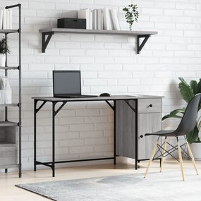 vidaXL Secretária de computador derivados de madeira cinzento sonoma