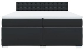 Cama com Molas/Colchão e Luzes Led - 200x200 cm - Couro Artificial Pre