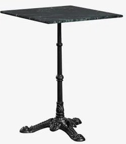 Mesa De Bar Quadrada Em Pedra Natural Azteca 60 X 60 Cm & Mármore Verde Big Flower - Preto - Sklum
