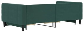 Sofá-cama c/ gavetão e gavetas 100x200 cm veludo verde-escuro
