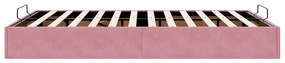 Estrutura de cama otomana sem colchão 140x200 cm veludo rosa