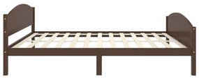 Estrutura de cama 160x200 cm pinho maciço castanho-escuro