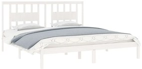 Estrutura de cama 200x200 cm pinho maciço branco