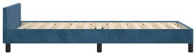 Estrutura de cama c/ cabeceira 90x190 cm veludo azul-escuro