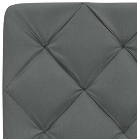 Estrutura de cama sem colchão 90x190 cm tecido cinzento-escuro