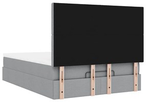 Estrutura de cama otomana com colchão 140x190 cm cinzento claro