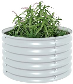 Canteiro/vaso elevado aço galvanizado 80x80x44 cm prateado