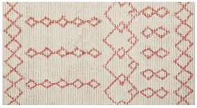 Tapete de algodão creme e rosa 80 x 150 cm BUXAR Beliani