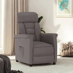 vidaXL Poltrona reclinável couro artificial cinzento