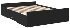 Estrutura cama c/ gavetas 120x190 cm derivados de madeira preto