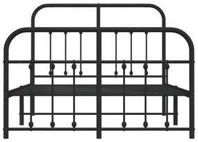Estrutura de cama com cabeceira e pés 120x190 cm metal preto