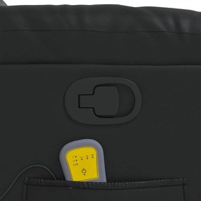 Poltrona de massagens reclinável couro artificial preto