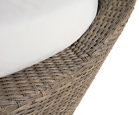 Cama de jardim com toldo em rattan castanho claro SYLT Beliani