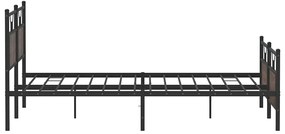 Estrutura cama sem colchão 180x200 cm metal carvalho castanho