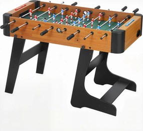 SPORTNOW Mesa de matraquilhos dobrável em madeira com 2 bolas 22 jogadores, 118 x 107,5 x 78 cm, castanho | Aosom Portugal