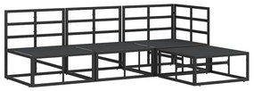 Conjunto de Sofá de Jardim 4 pcs Preto 211,5 x 141,5 x 71 cm