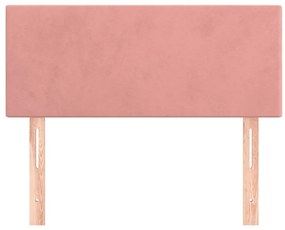 Cabeceira de cama veludo 90x5x78/88 cm rosa