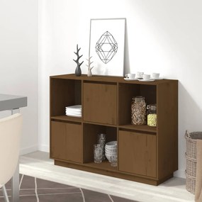 vidaXL Aparadore 110,5x35x80 cm pinho maciço castanho mel