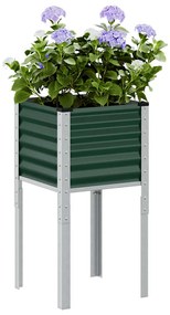 Vaso/floreira de jardim 45x45x88 cm aço verde