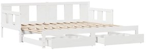 Sofá-cama com gavetão e gavetas sem colchão 90x190 cm branco