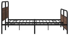 Estrutura cama sem colchão 180x200 cm metal carvalho castanho