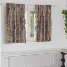 vidaXL Cortinas de Veludo 2 pcs com Olhais Cappuccino 140x140 cm