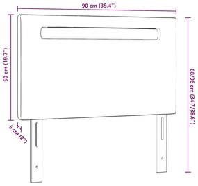 Cabeceira vidaXL Design Simples Cappuccino 90 cm em Couro Sintético
